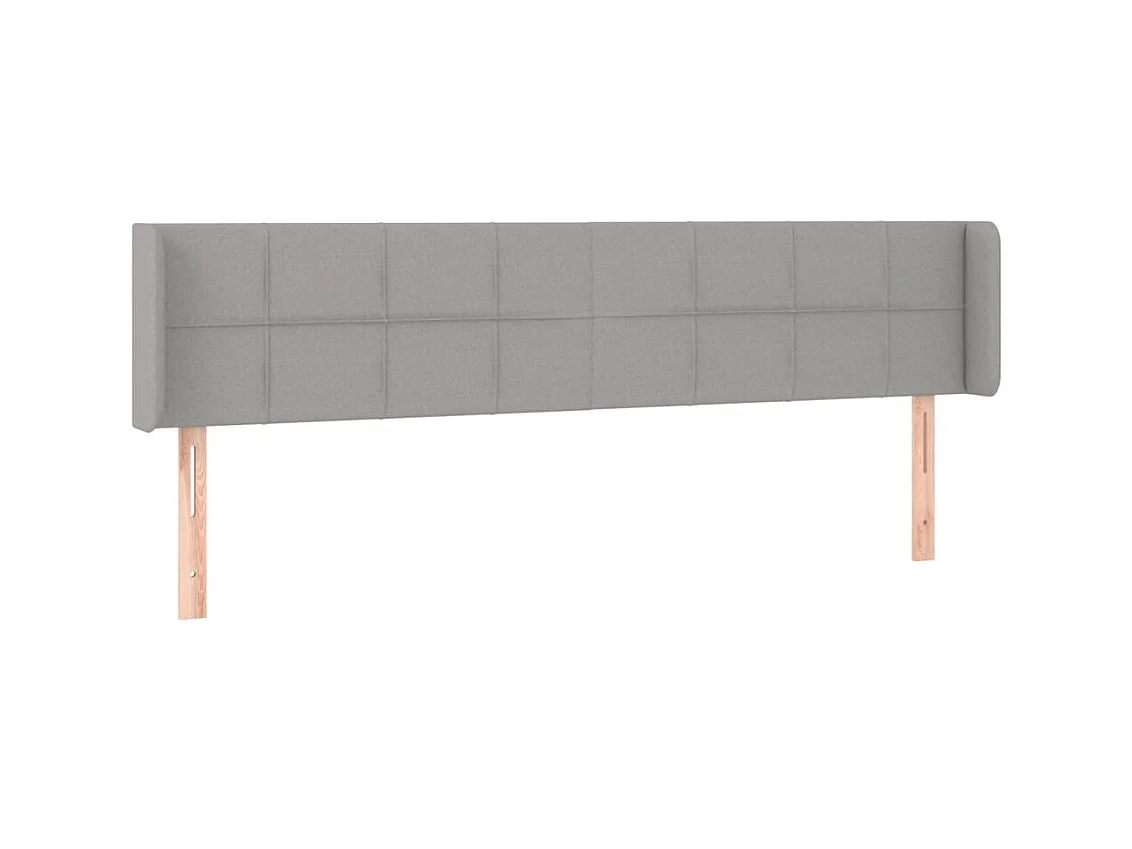 Testiera con orecchie Grigio chiaro 203x16x78/88 cm Tessuto