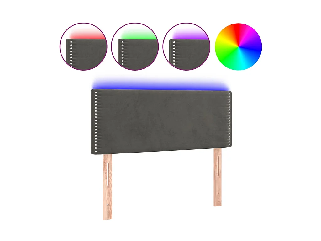 Tête de lit à LED Gris foncé 80x5x78/88 cm Velours
