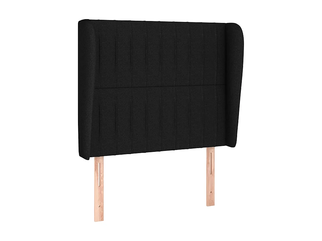 Tête de lit avec oreilles Noir 103x23x118/128 cm Tissu