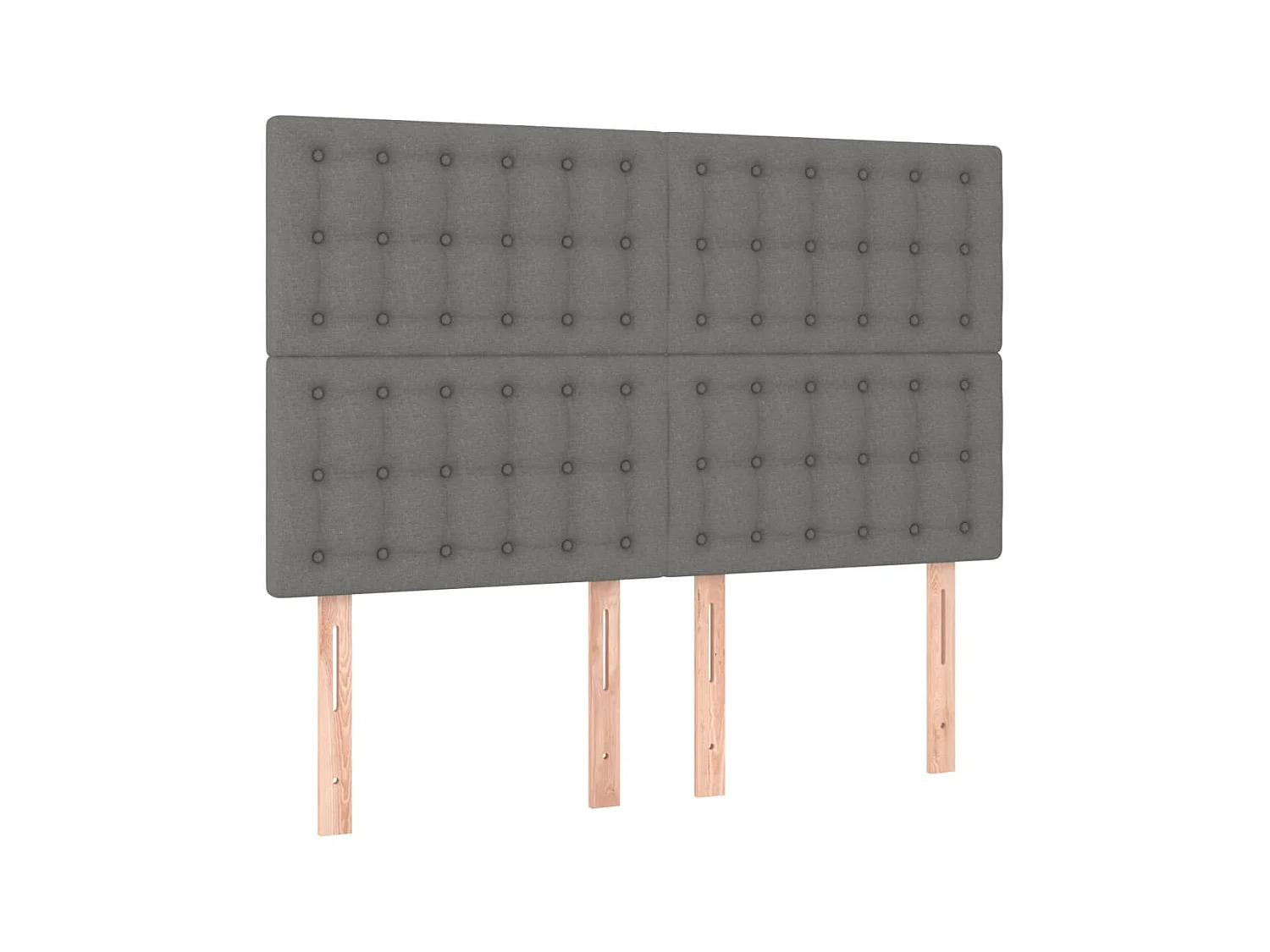 Testiere Letto 4 pz Tessuto Grigio Scuro 72x5x78/88 cm