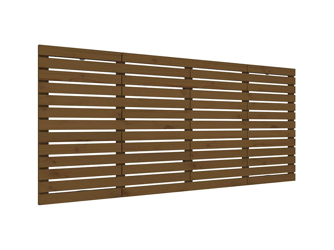 Tête de lit murale Marron miel 206x3x91,5 cm Bois massif de pin