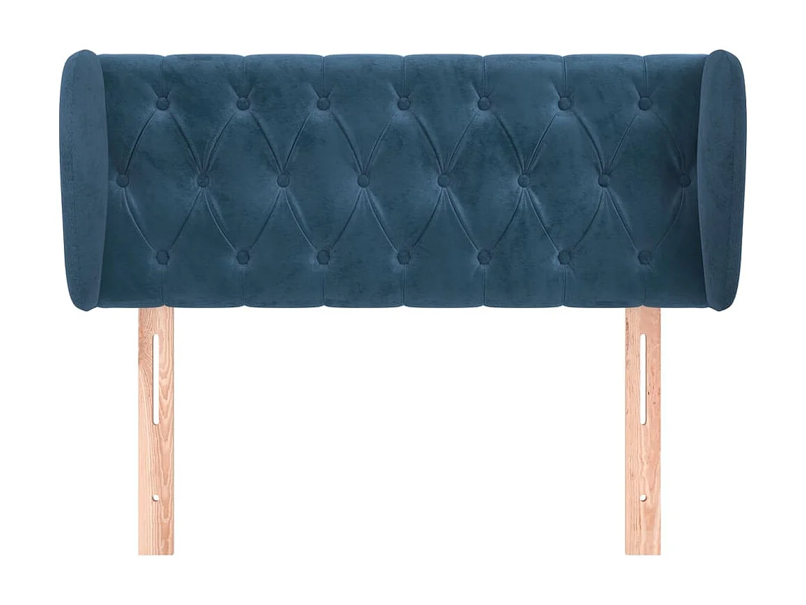 Cabeceira com orelhas Azul escuro 103x23x78/88 cm Veludo