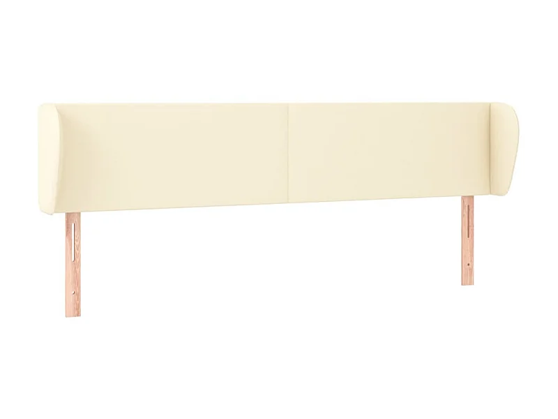 Testiera con orecchie Crema 203x23x78/88 cm Ecopelle