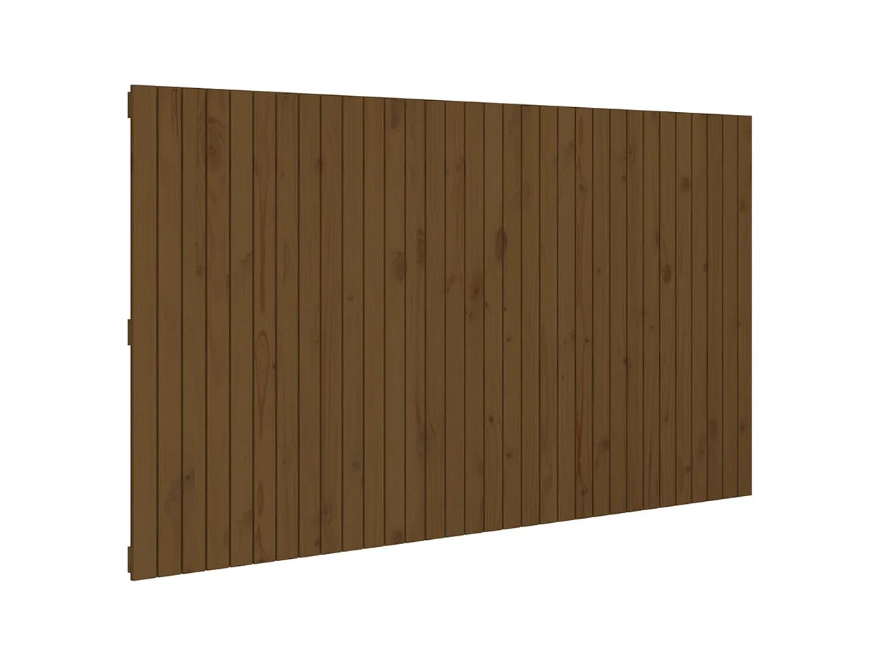 Kopfteil zur Wandmontage, honigbraun, 204 x 3 x 110 cm, massives Kiefernholz
