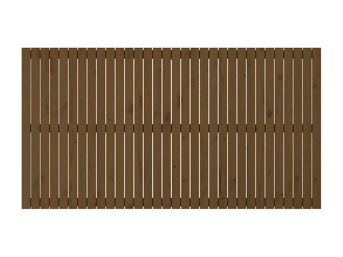 Cabecero de pared Marrón miel 204x3x110 cm Madera maciza de pino