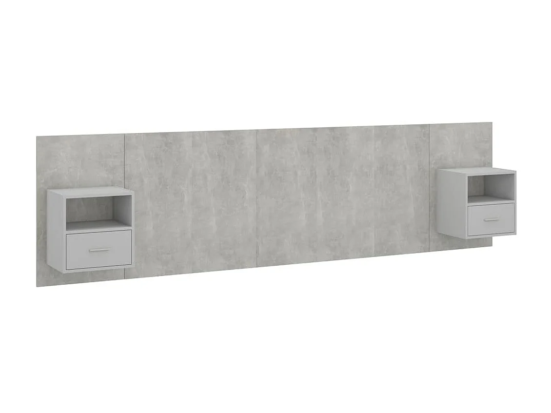 Testiera con armadietti Grigio cemento Derivati del legno