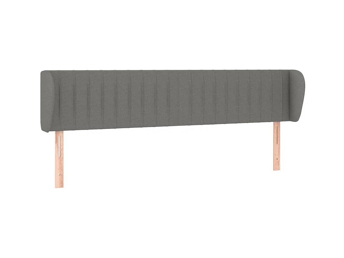 Tête de lit avec oreilles Gris foncé 163x23x78/88 cm Tissu