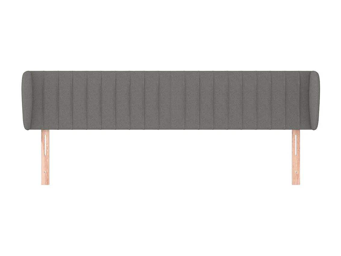 Cabeceira com orelhas Cinza escuro 163x23x78/88 cm Tecido