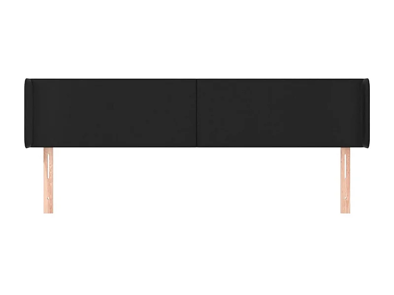 Testiera con orecchie Nero 203x16x78/88 cm Ecopelle