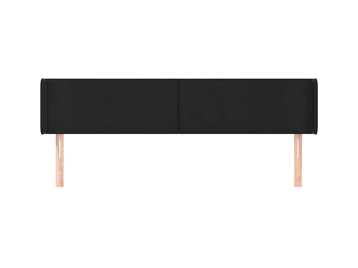 Tête de lit avec oreilles Noir 203x16x78/88 cm Similicuir