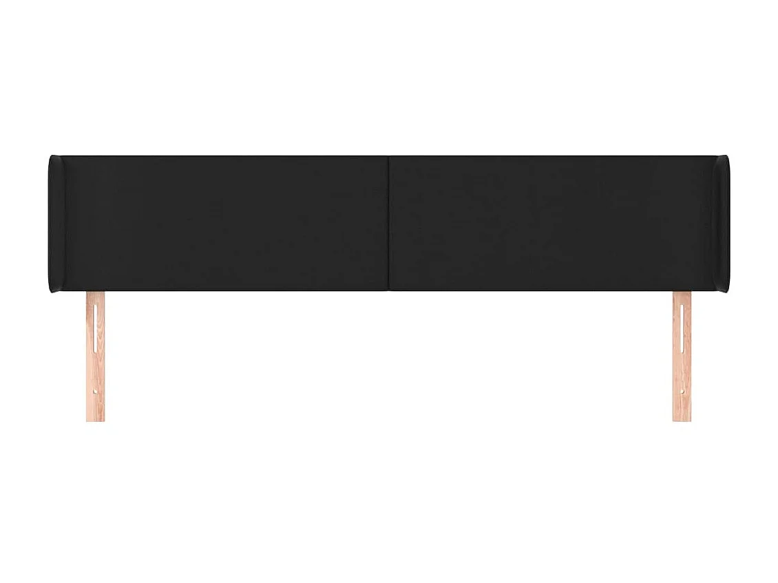 Tête de lit avec oreilles Noir 203x16x78/88 cm Similicuir