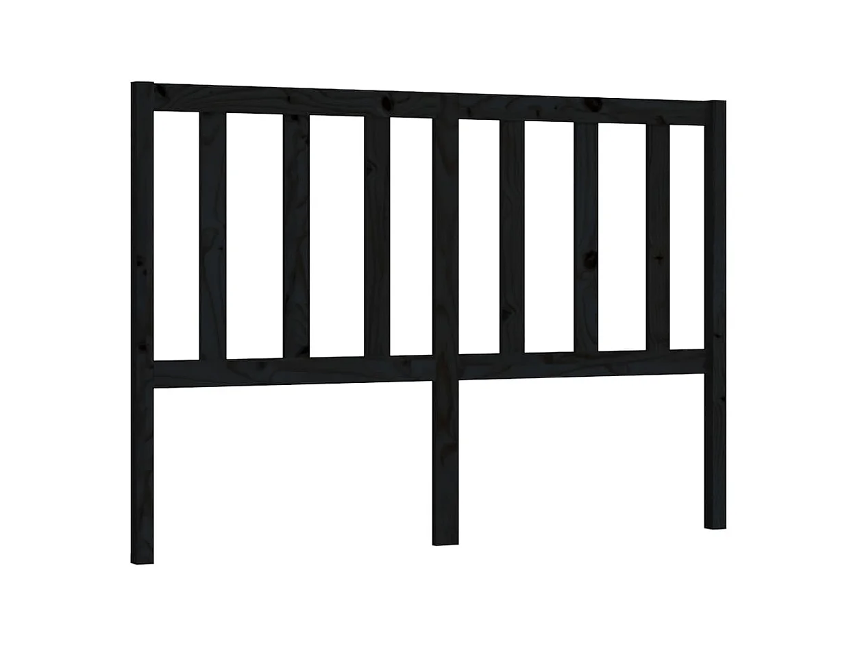 Tête de lit Noir 146x4x100 cm Bois massif de pin