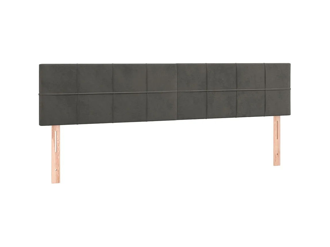Têtes de lit 2 pcs Gris foncé 100x5x78/88 cm Velours