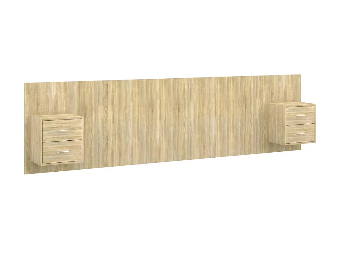Cabecero con armarios Roble Sonoma Madera contrachapada