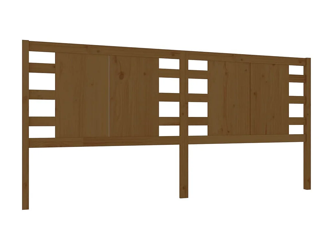 Kopfteil in Honigbraun, 206 x 4 x 100 cm, massives Kiefernholz