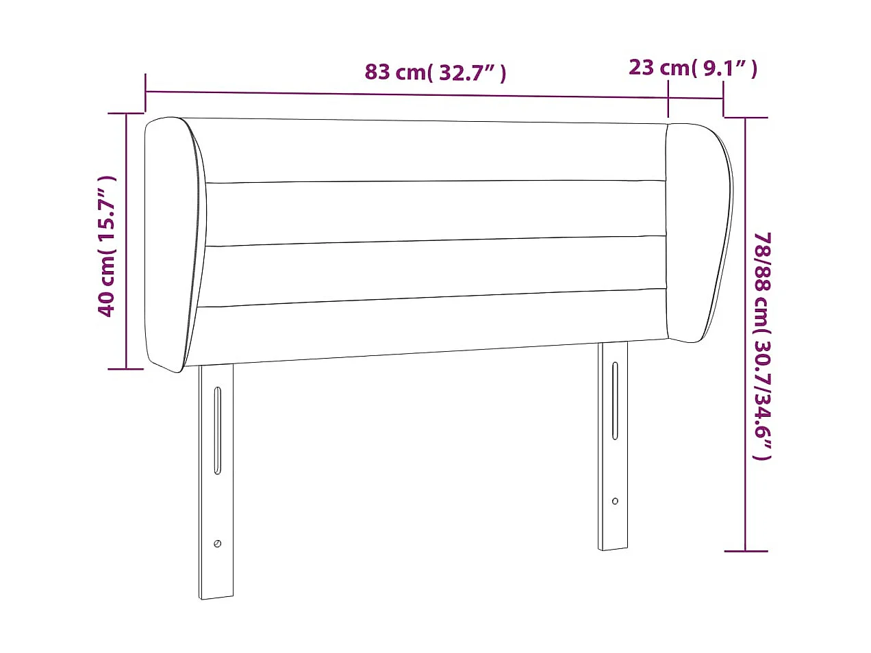 Kopfteil mit Ohren Blau 83x23x78/88 cm Stoff