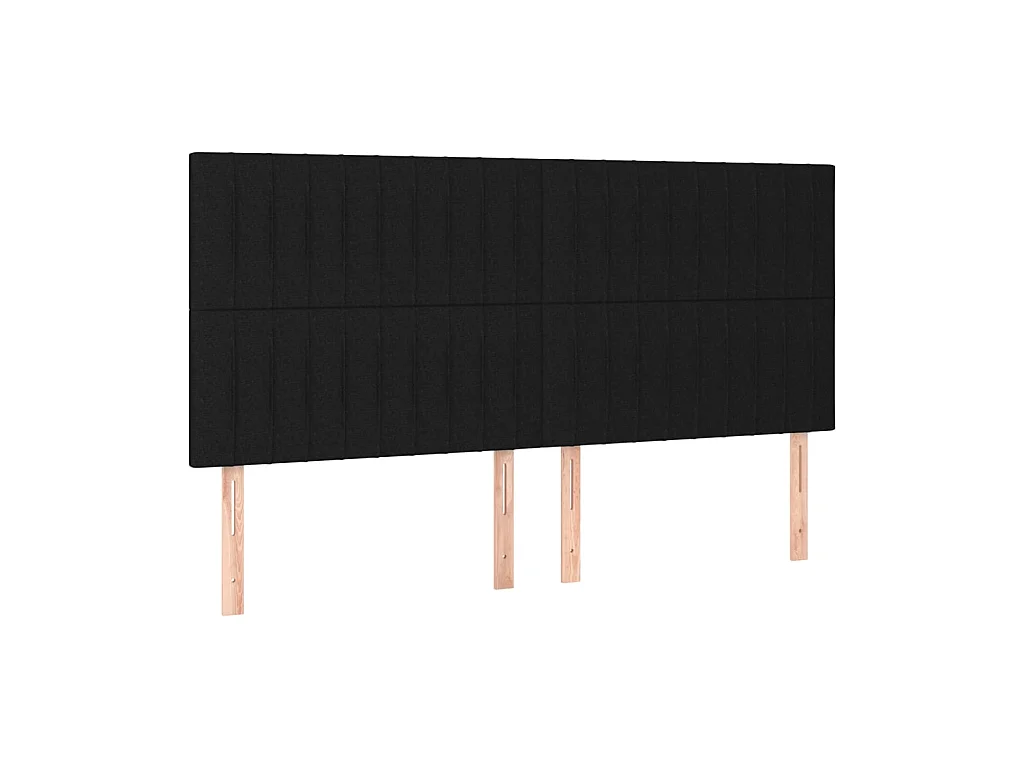 Têtes de lit 4 pcs Noir 100x5x78/88 cm Tissu