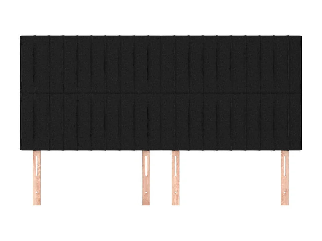 Têtes de lit 4 pcs Noir 100x5x78/88 cm Tissu