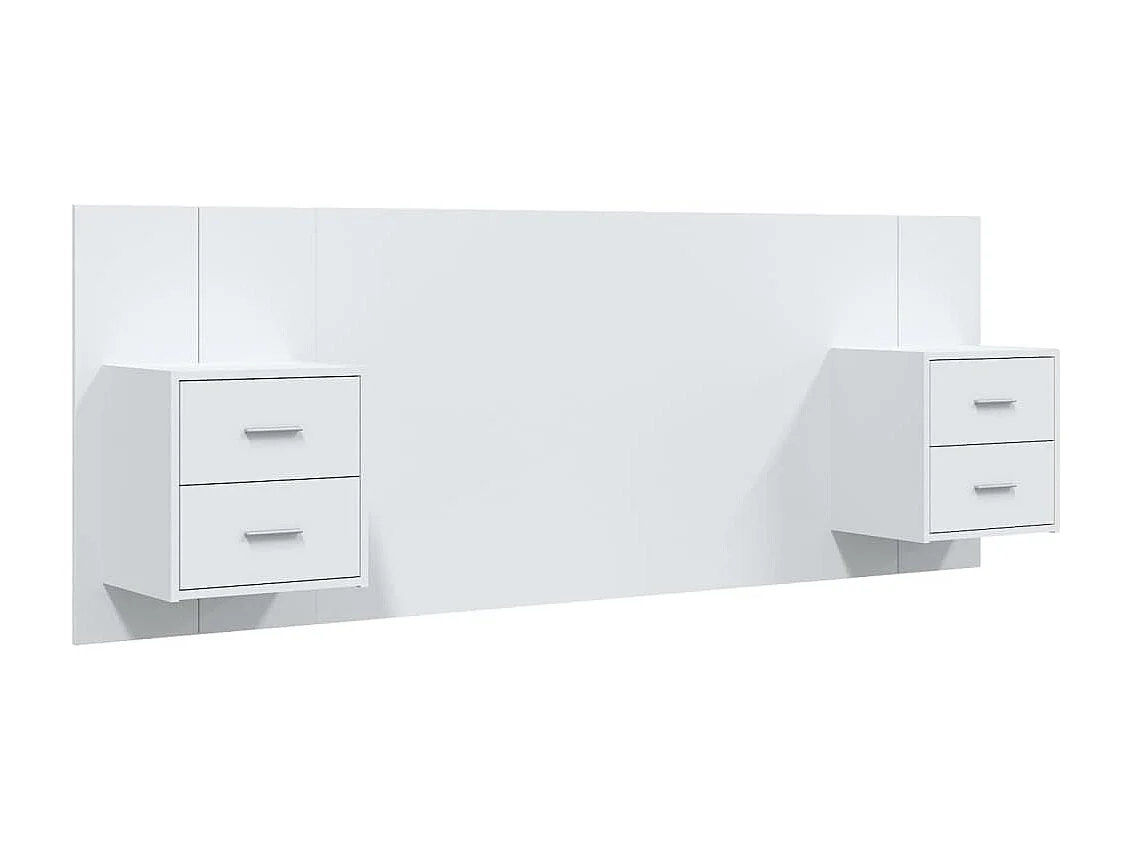 Testiera con armadietti Legno composito bianco