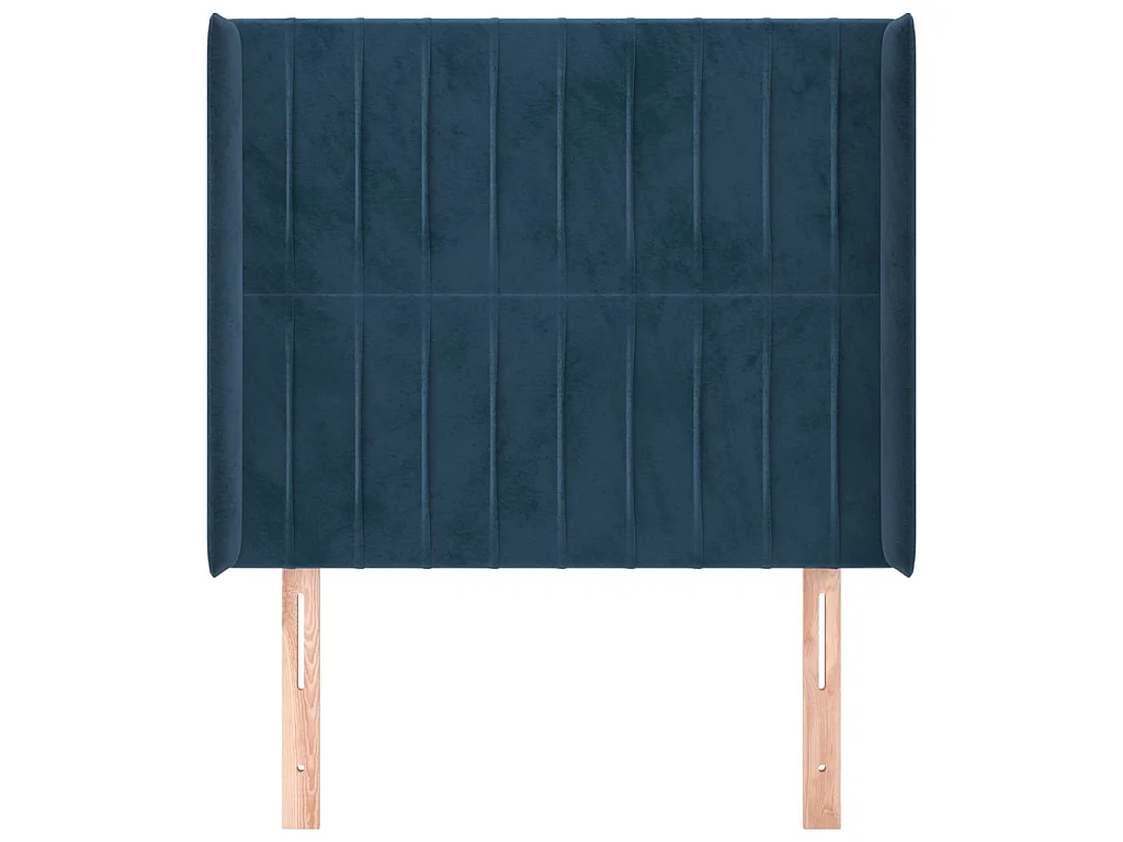 Kopfteil mit Ohren Dunkelblau 83x16x118/128 cm Samt