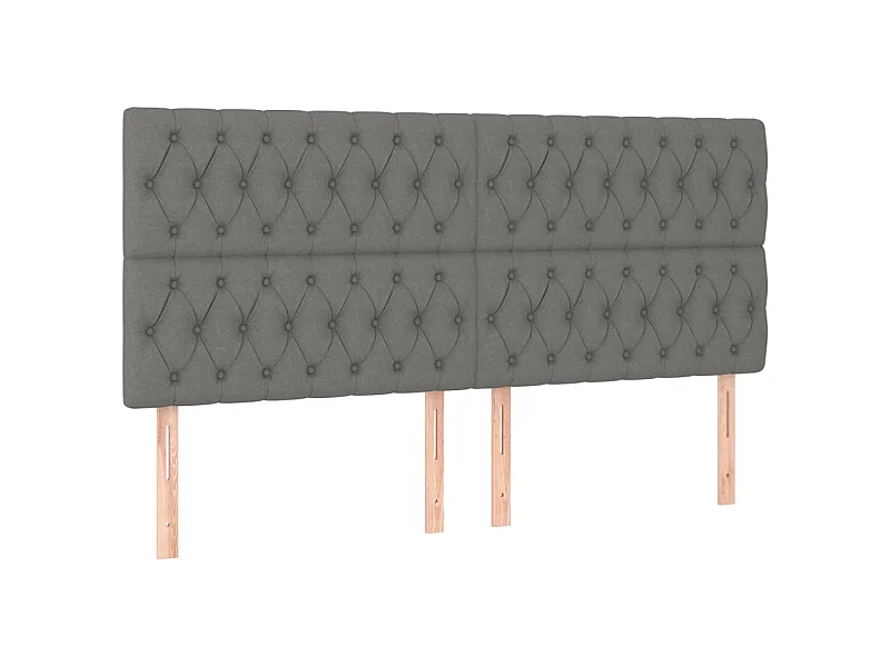 Têtes de lit 4 pcs Gris foncé 100x7x78/88 cm Tissu