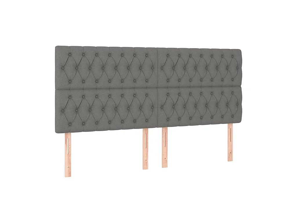 Têtes de lit 4 pcs Gris foncé 100x7x78/88 cm Tissu