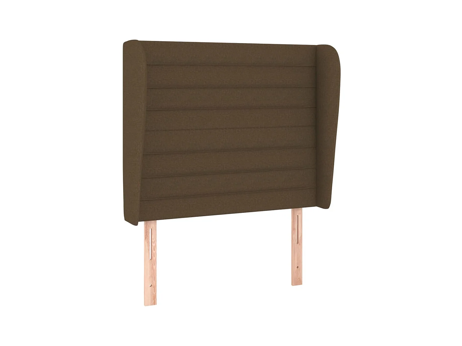 Tête de lit avec oreilles Marron foncé 83x23x118/128 cm Tissu