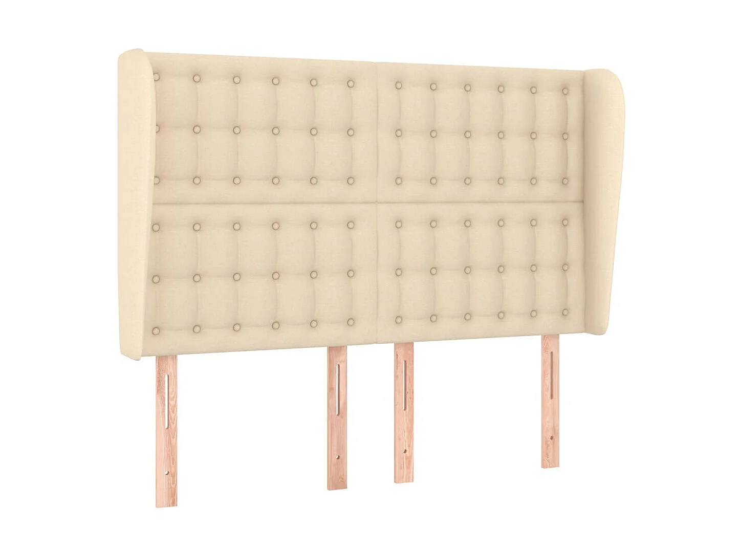 Tête de lit avec oreilles Crème 147x23x118/128 cm Tissu