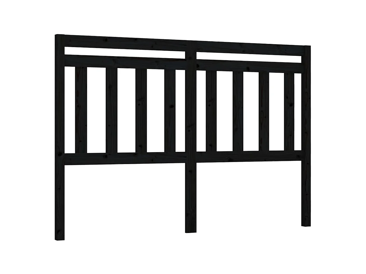 Hoofdbord Zwart 126x4x100 cm Massief grenenhout