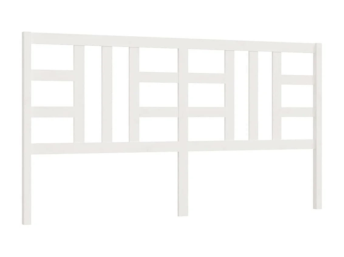 Kopfteil Weiß 206x4x100 cm Massives Kiefernholz