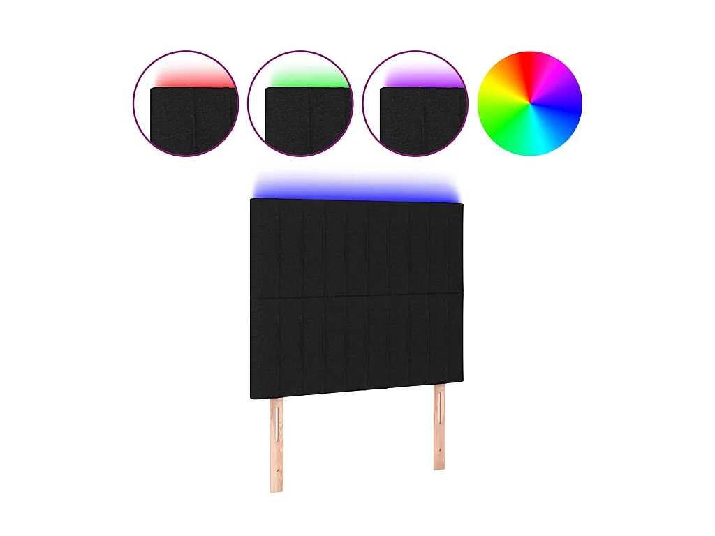 Testiera LED Tessuto Nero 100x5x118/128 cm