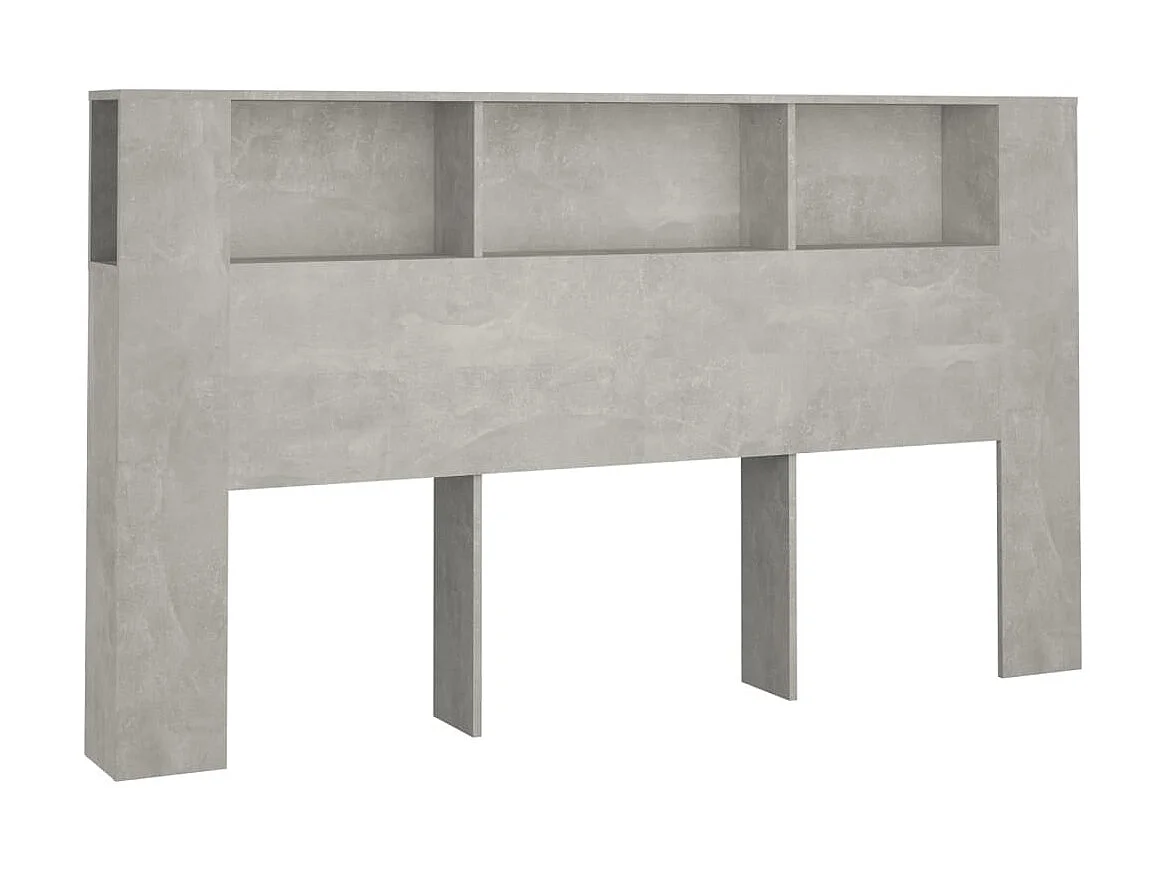 Armoire de tête de lit Gris béton 180x18,5x104,5 cm