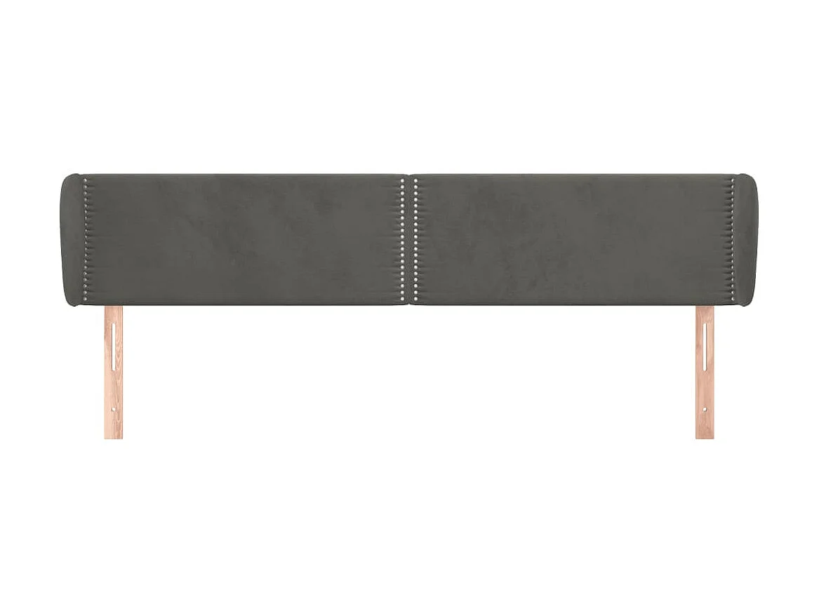 Cabecero con orejas Gris oscuro 183x23x78/88 cm Terciopelo