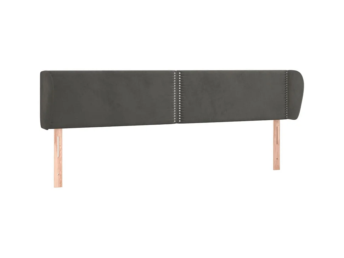 Tête de lit avec oreilles Gris foncé 183x23x78/88 cm Velours