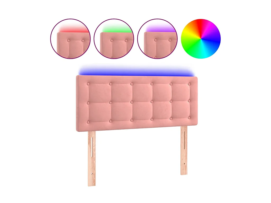 Tête de lit à LED Rose 80x5x78/88 cm Velours