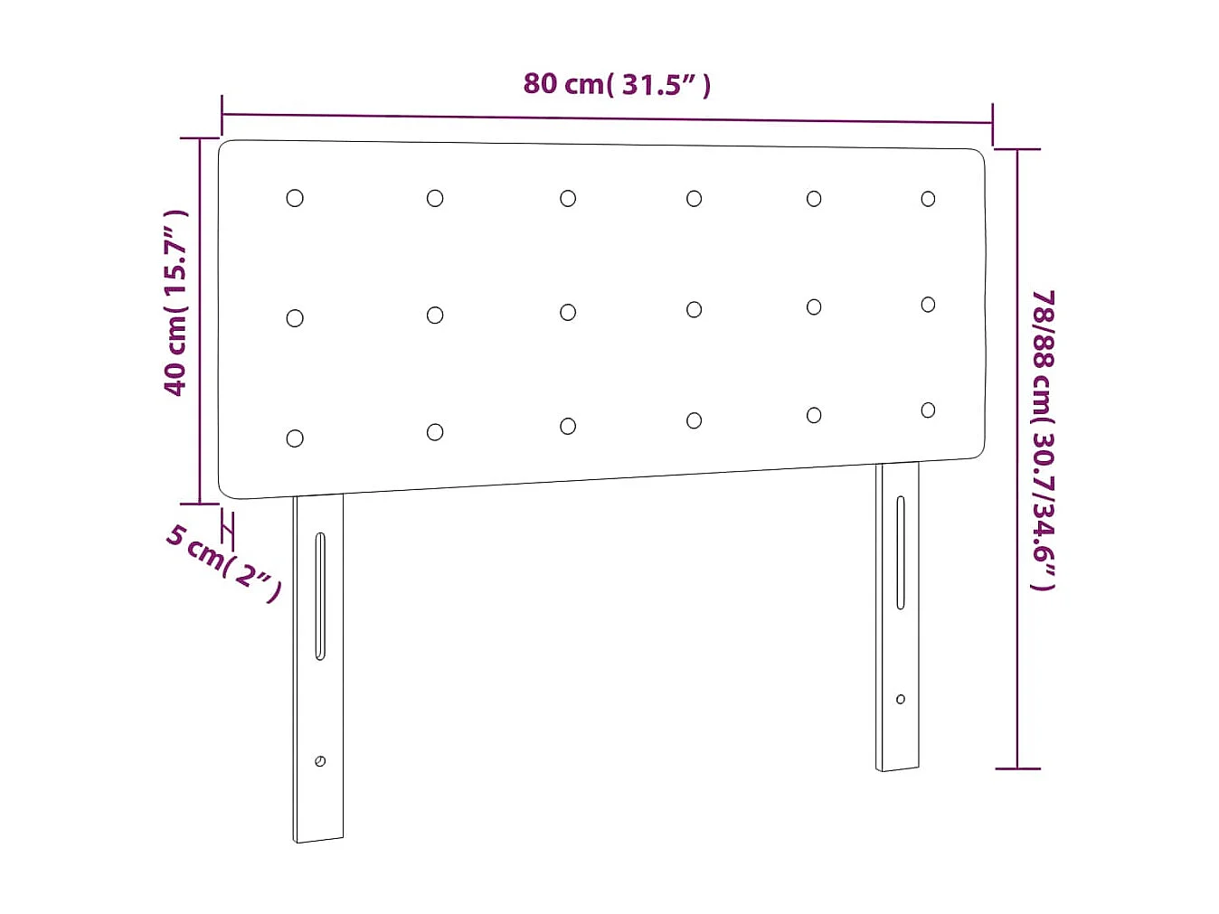 Tête de lit à LED Rose 80x5x78/88 cm Velours