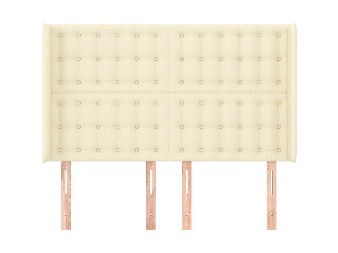 Testiera con orecchie Crema 147x16x118/128 cm Ecopelle