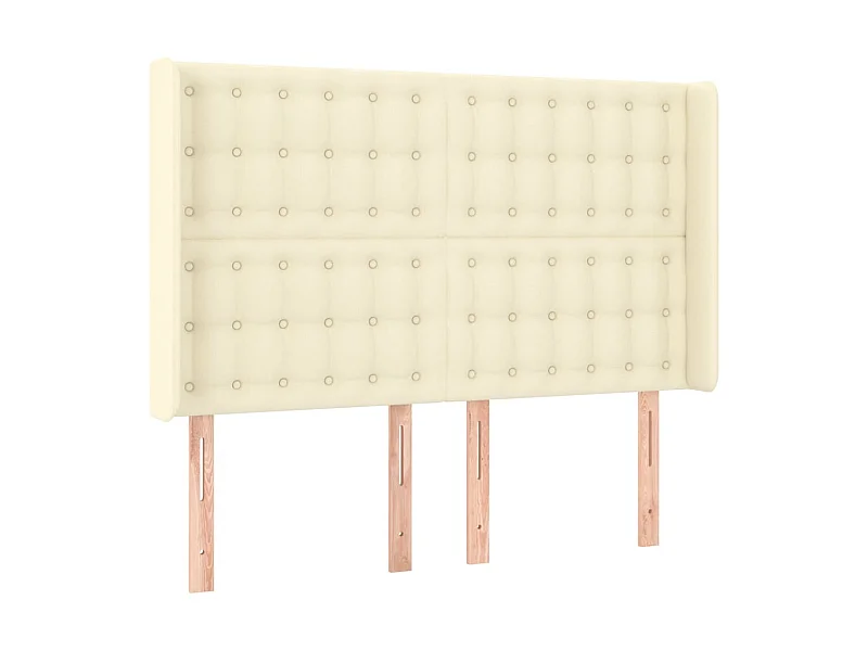 Testiera con orecchie Crema 147x16x118/128 cm Ecopelle