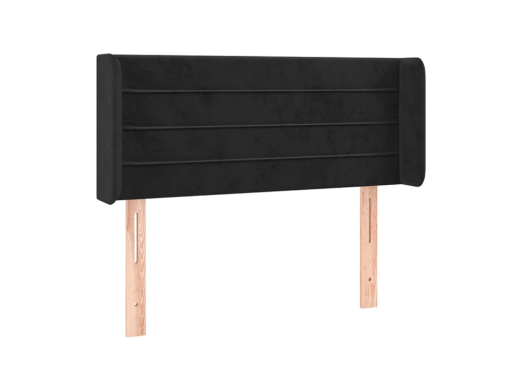Hoofdbord met oren Zwart 93x16x78/88 cm Fluweel