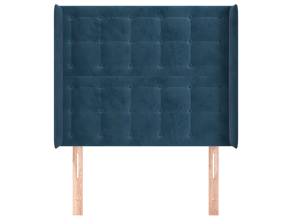 Testiera con orecchie Blu scuro 103x16x118/128 cm Velluto