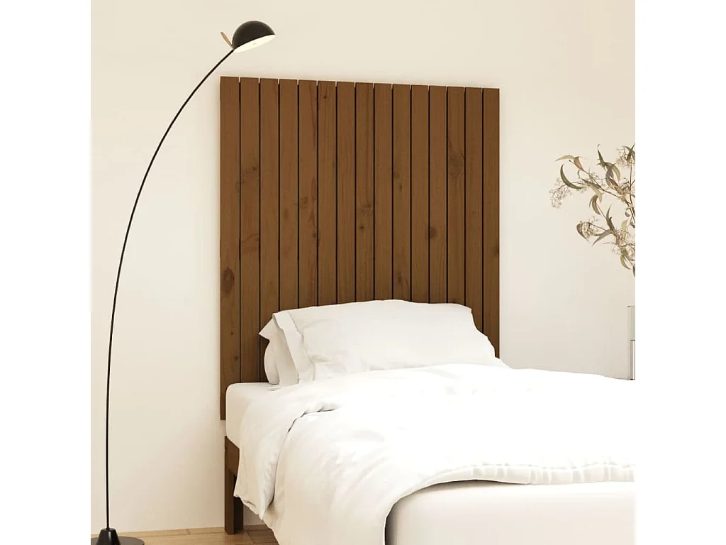 Tête de lit murale Marron miel 95,5x3x110 cm Bois massif de pin