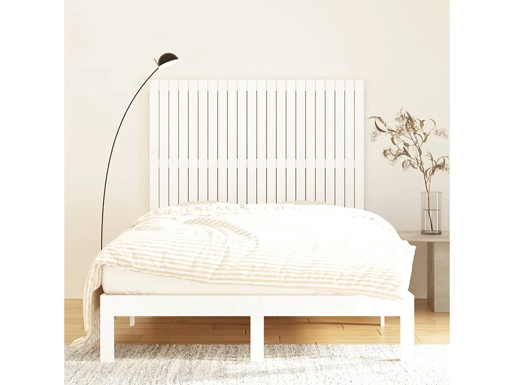 Tête de lit murale Blanc 140x3x110 cm Bois massif de pin