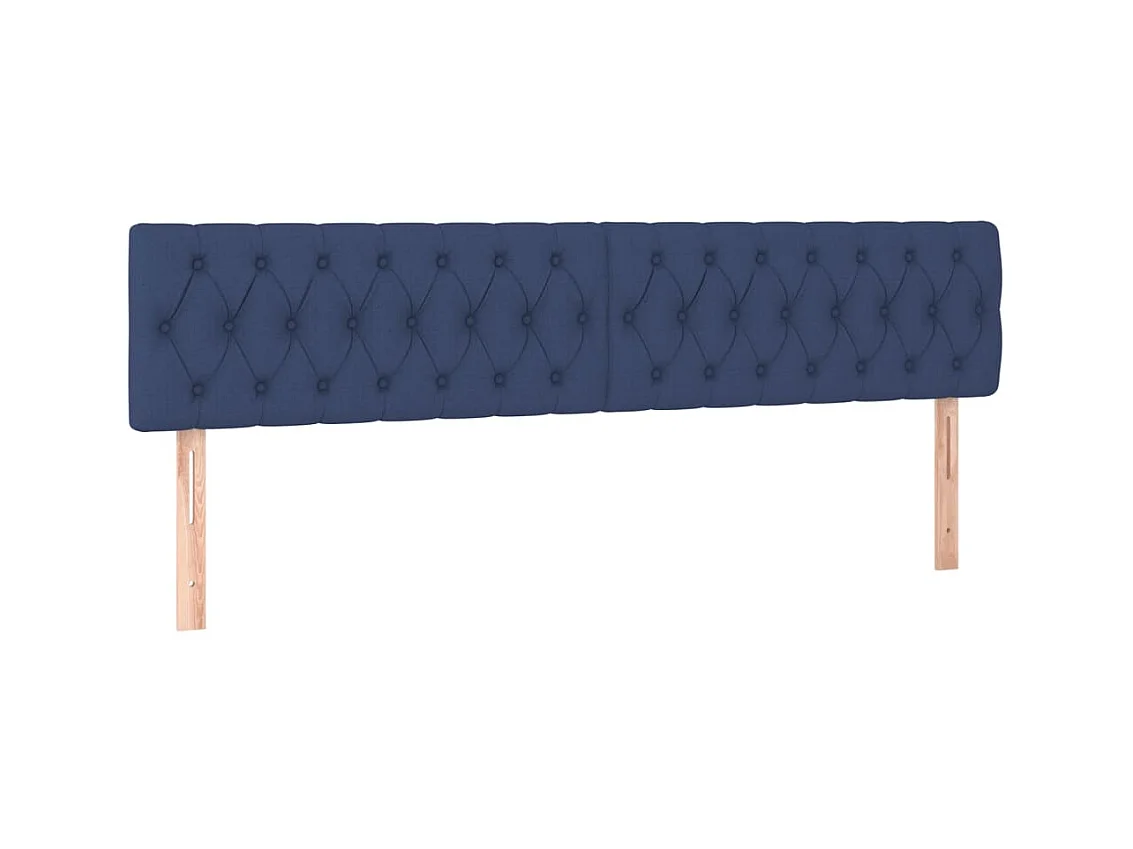 Têtes de lit 2 pcs Bleu 100x7x78/88 cm Tissu
