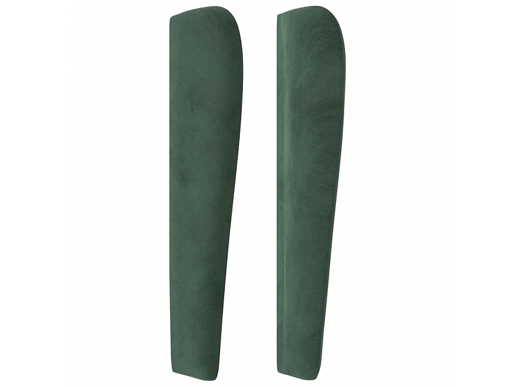 Tête de lit avec oreilles Vert foncé 83x23x118/128 cm Velours