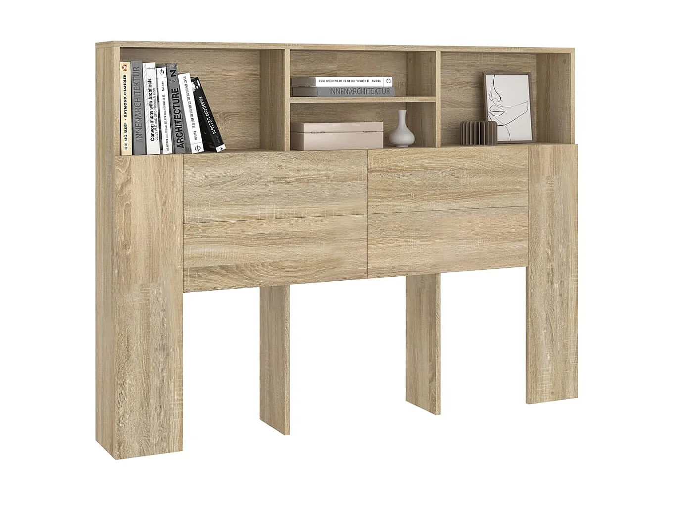 Armoire de tête de lit Chêne sonoma 140x19x103,5 cm