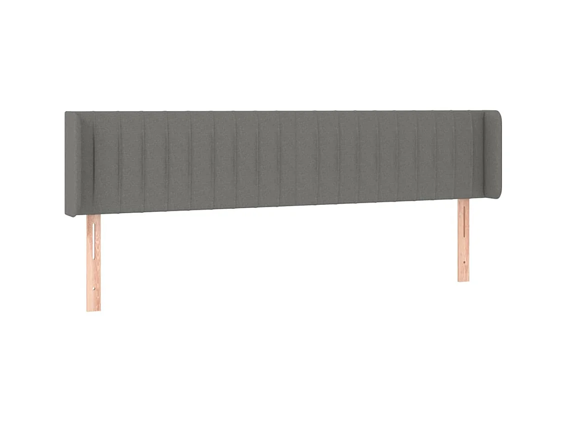 Cabecero con orejas Gris oscuro 163x16x78/88 cm Tela