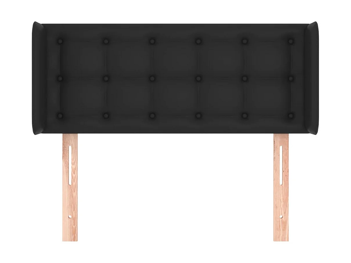 Tête de lit avec oreilles Noir 103x16x78/88 cm Similicuir