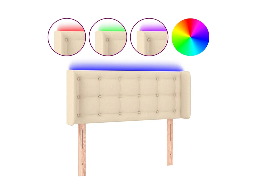 Tête de lit à LED Crème 103x16x78/88 cm Tissu