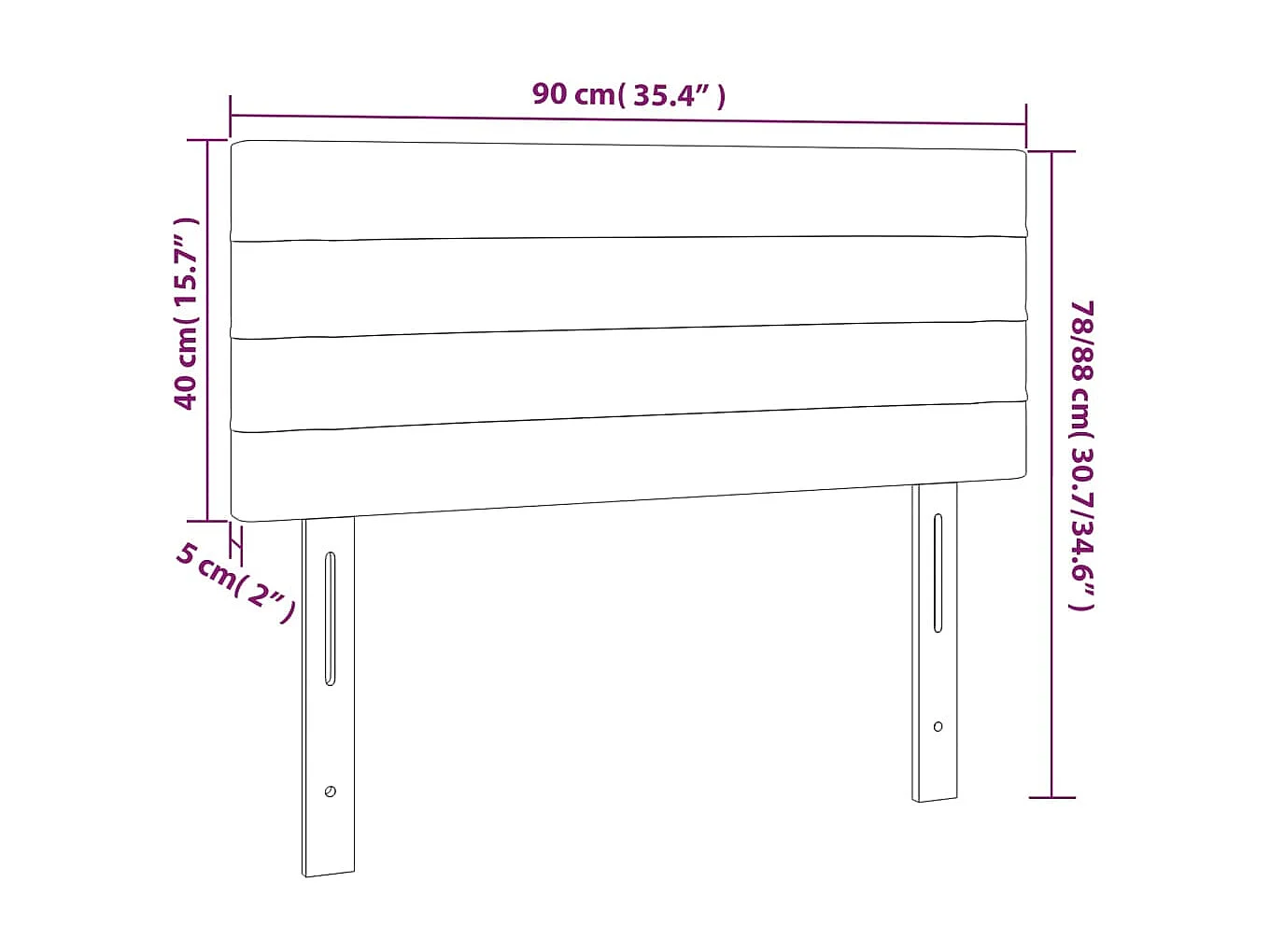 Cabecero LED Azul oscuro 90x5x78/88 cm Terciopelo