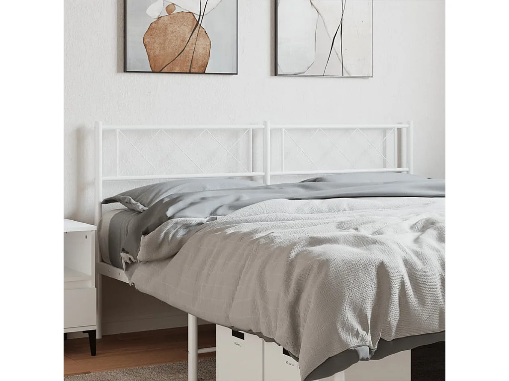 Tête de lit métal blanc 120 cm